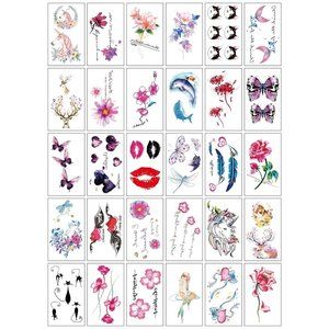 30 Sheets Temporary Tattoos Sticker